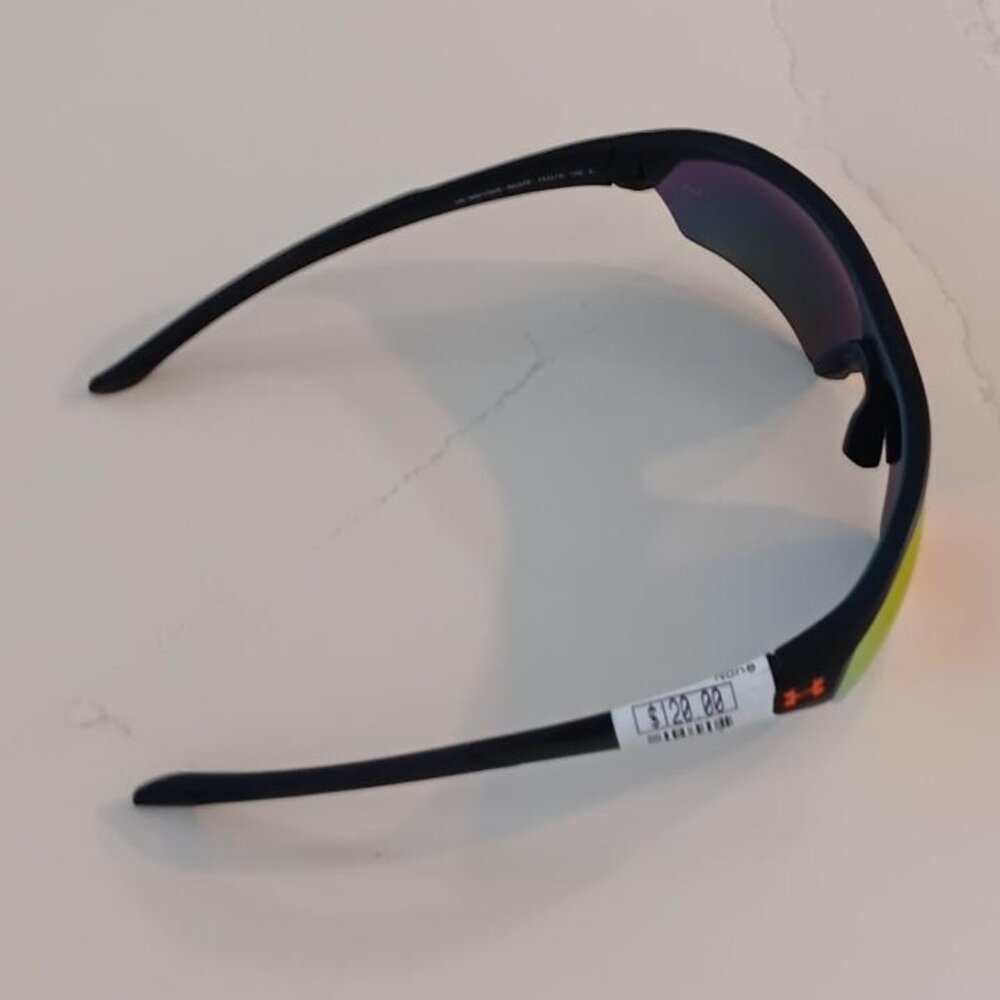 UNDER ARMOUR Sunglasses PLAYMAKER Black Frame Orange Mirror Lens NEW - Picture 7 of 11